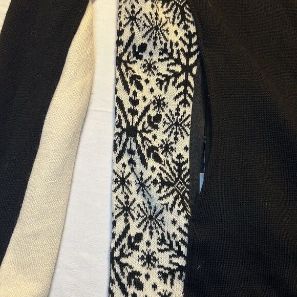 Dale of Norway Women's Black Cream Snowflake Nordic Full Zip Wool Sweater Size L - Picture 10 of 16